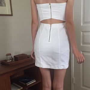 H&M bodycon 100% cotton eyelet mini 2 cut out back